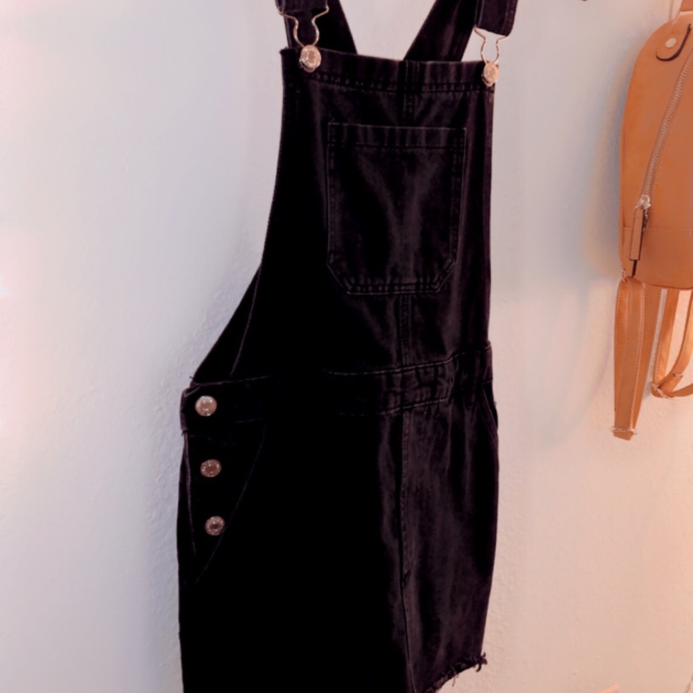 Black Jean Overall Skirt